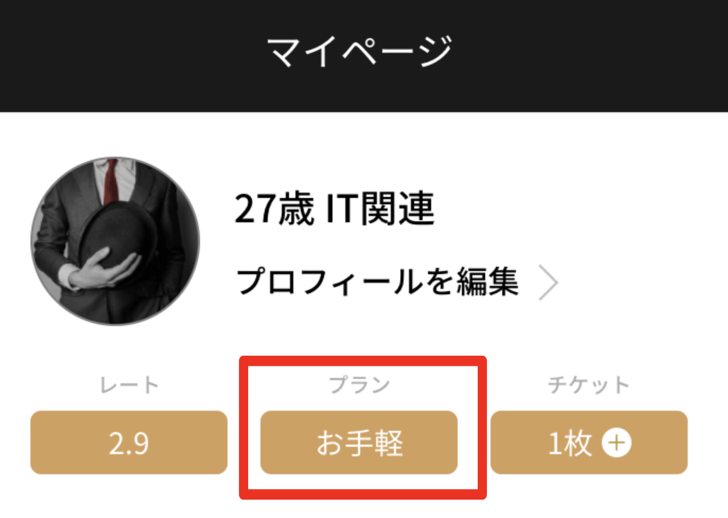 マイページ プラン表示例